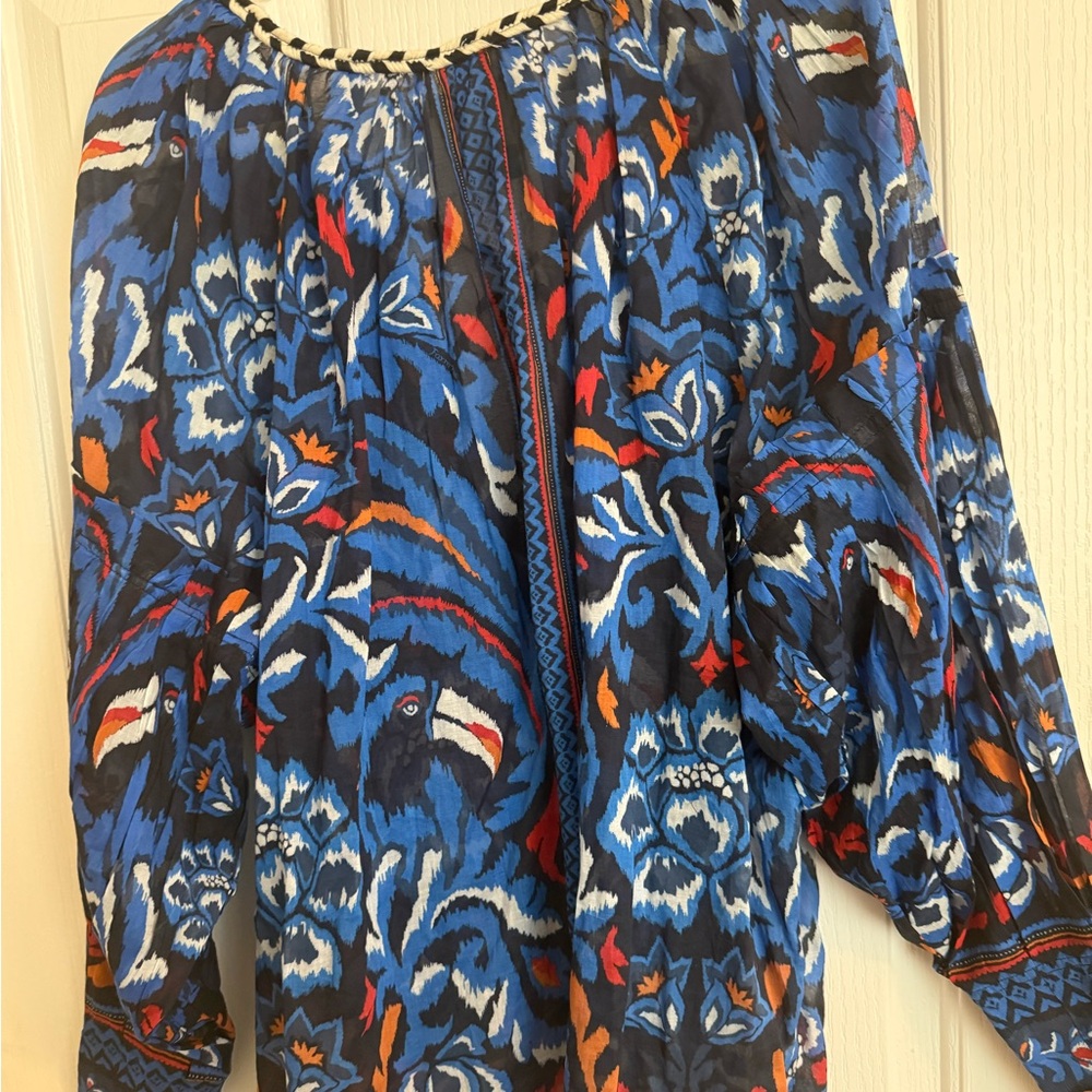 FARM Rio Blue and Orange Blouse - Picture 5 of 12